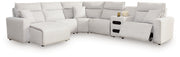 Tampa Furniture Outlet - Ashley Furniture - ModMax II Sectional - 6-Piece Reclining Sectional with Chaise and Audio Console / Stone - 65907S29