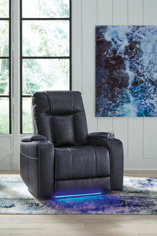 Tampa Furniture Outlet - Ashley Furniture - Feazada Living Room - PWR Recliner/ADJ Headrest / Sapphire - 6620613