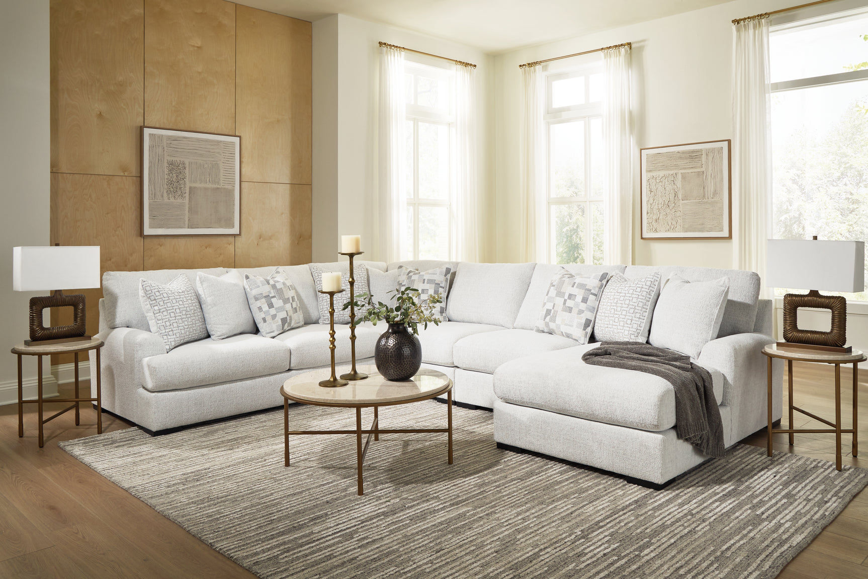 Misty-Lakes 5-Piece Sectional with Chaise - Tampa Furniture Outlet