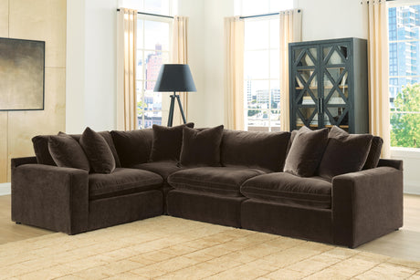 Tampa Furniture Outlet - Ashley Furniture - Maxton Heights Sectional - RAF 4-Piece Sectional / Bittersweet - 67807S3