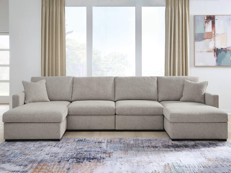 Tampa Furniture Outlet - Ashley Furniture - ModMax Luxe Sectional - RAF 4-Piece Double Chaise Sectional / Flint - 68605S16