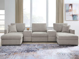 Tampa Furniture Outlet - Ashley Furniture - ModMax Luxe Sectional - RAF 5-Piece Double Chaise Sectional with Storage Consoles - 68605S38