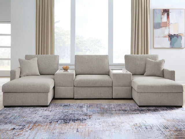 Tampa Furniture Outlet - Ashley Furniture - ModMax Luxe Sectional - RAF 5-Piece Double Chaise Sectional with Storage Consoles - 68605S38