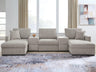 Tampa Furniture Outlet - Ashley Furniture - ModMax Luxe Sectional - RAF 5-Piece Double Chaise Sectional with Storage Consoles - 68605S38