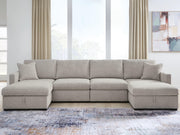 Tampa Furniture Outlet - Ashley Furniture - ModMax Luxe Sectional - RAF 4-Piece Double Storage Chaise Sectional / Flint - 68605S62