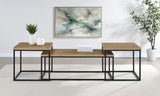 Tampa Furniture Outlet - Coaster - Straden 3-piece Engineered Wood Coffee Table Set Mango and Black - 700144