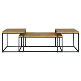 Straden 3-piece Engineered Wood Coffee Table Set Mango and Black