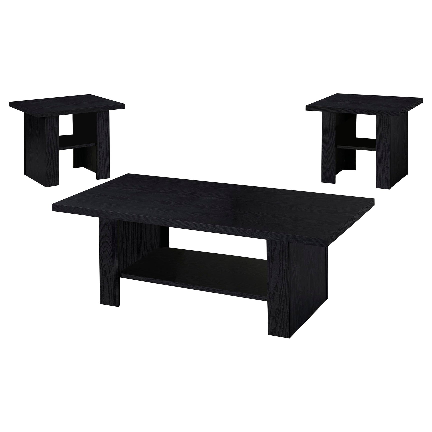Tampa Furniture Outlet - Coaster - Rodez 3-piece Engineered Wood Coffee Table Set Black - 700345