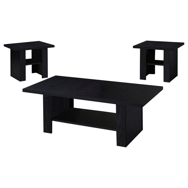 Tampa Furniture Outlet - Coaster - Rodez 3-piece Engineered Wood Coffee Table Set Black - 700345