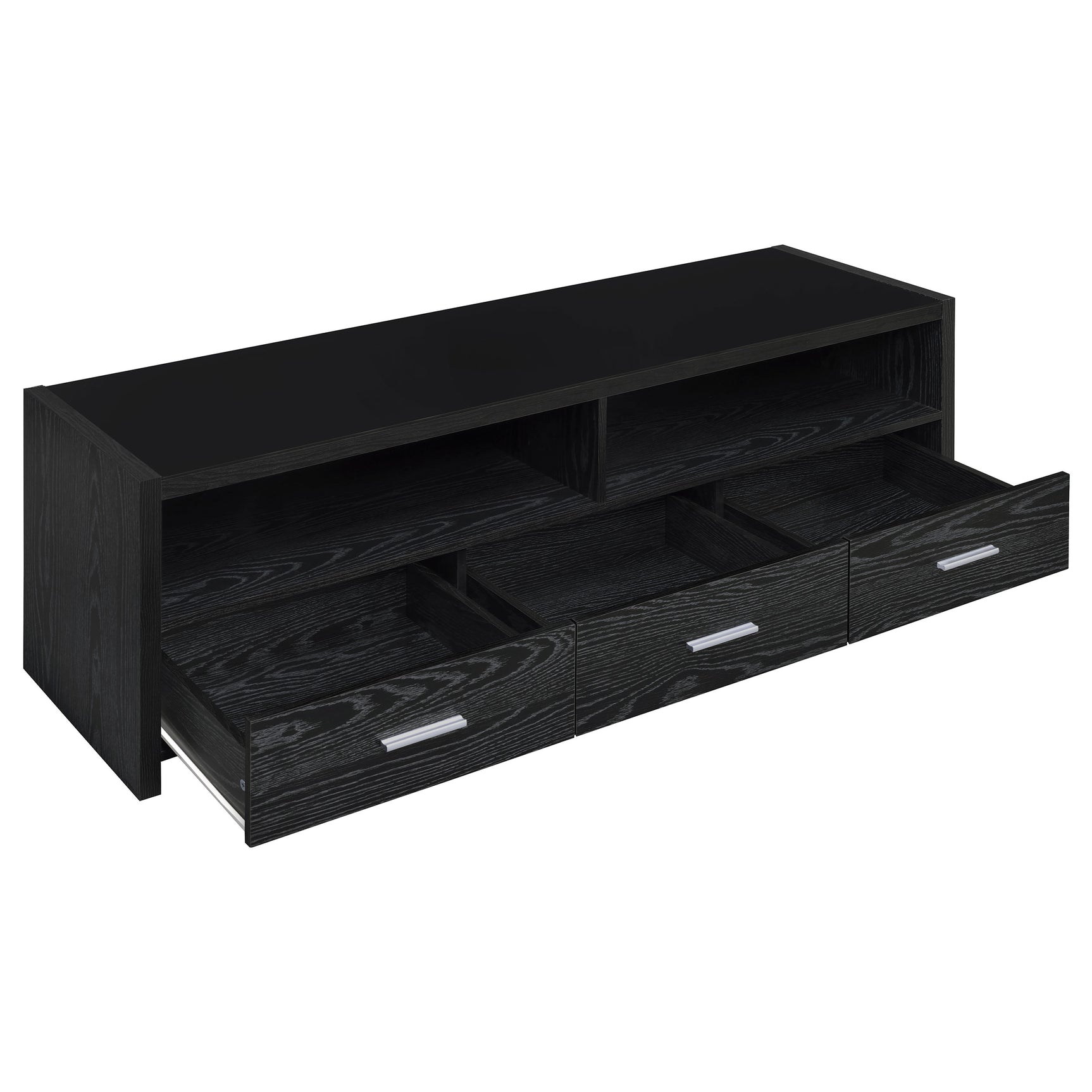 Alton 3-drawer Engineered Wood 61-inch TV Stand Black Oak - Tampa Furniture Outlet