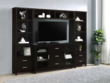 Tampa Furniture Outlet - Coaster - Lewes 4-piece 60-inch TV Entertainment Center Cappuccino - 700881-S4