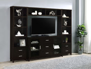 Tampa Furniture Outlet - Coaster - Lewes 4-piece 60-inch TV Entertainment Center Cappuccino - 700881-S4