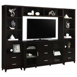 Lewes 4-piece 60-inch TV Entertainment Center Cappuccino - Tampa Furniture Outlet