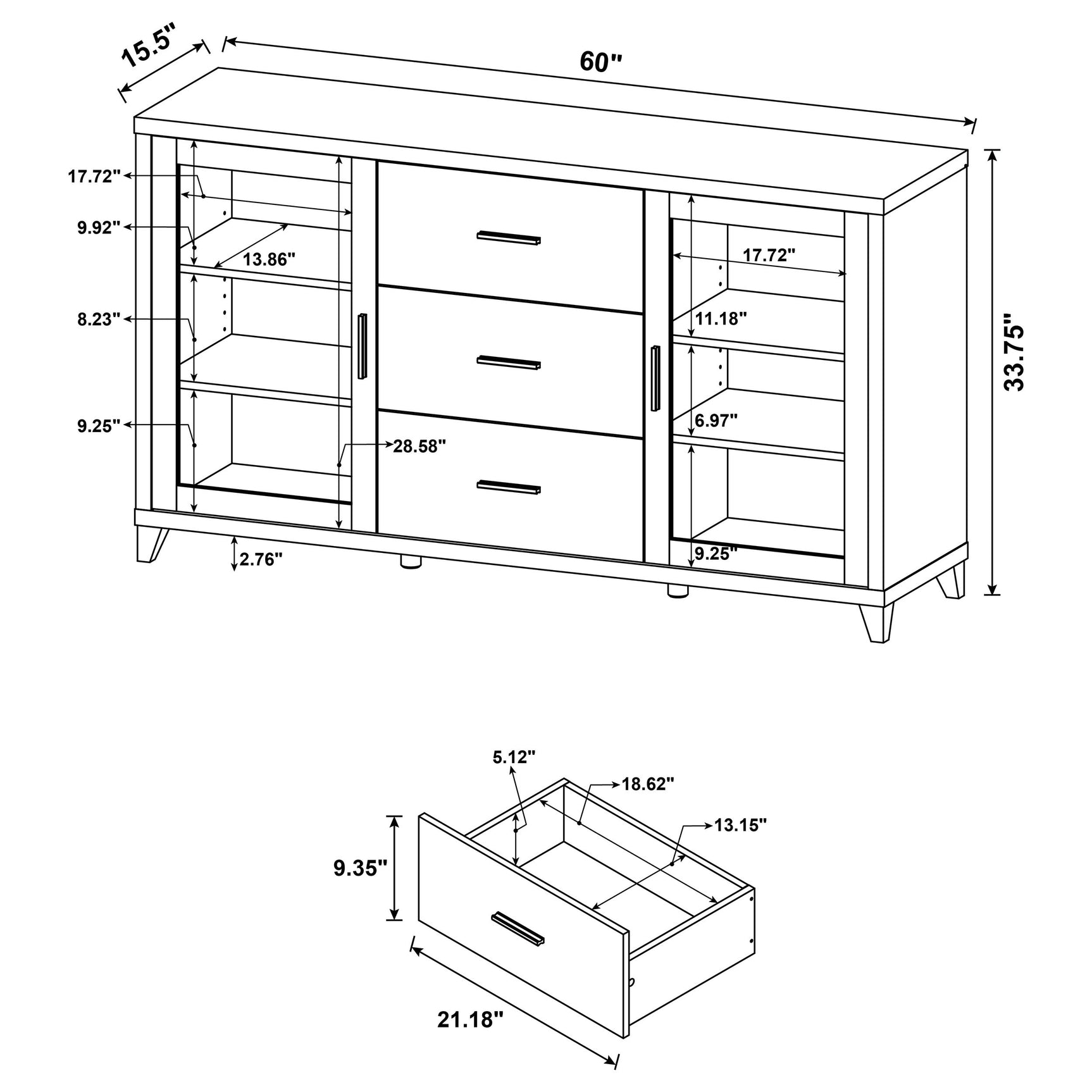 Lewes 4-piece 60-inch TV Entertainment Center Cappuccino - Tampa Furniture Outlet