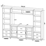 Lewes 4-piece 60-inch TV Entertainment Center Cappuccino - Tampa Furniture Outlet