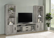 Tampa Furniture Outlet - Coaster - Burke 3-piece 59-inch TV Entertainment Center Grey Driftwood - 701024-SET
