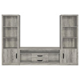Burke 3-piece 59-inch TV Entertainment Center Grey Driftwood - Tampa Furniture Outlet
