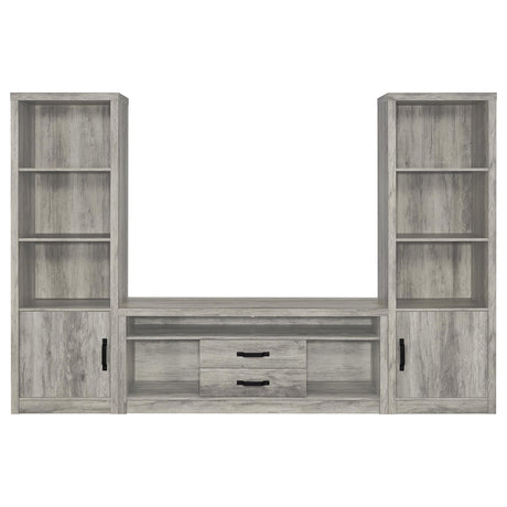 Burke 3-piece 59-inch TV Entertainment Center Grey Driftwood - Tampa Furniture Outlet
