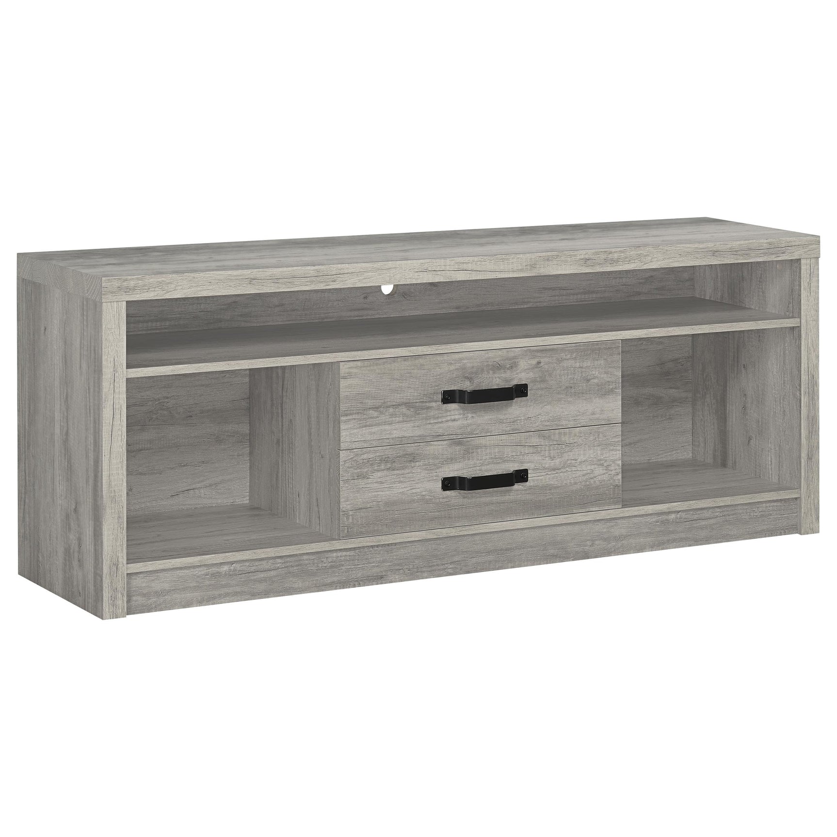 Burke 3-piece 59-inch TV Entertainment Center Grey Driftwood - Tampa Furniture Outlet