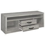 Burke 3-piece 59-inch TV Entertainment Center Grey Driftwood - Tampa Furniture Outlet