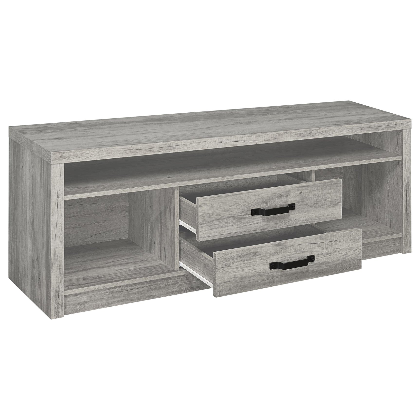 Burke 3-piece 59-inch TV Entertainment Center Grey Driftwood - Tampa Furniture Outlet
