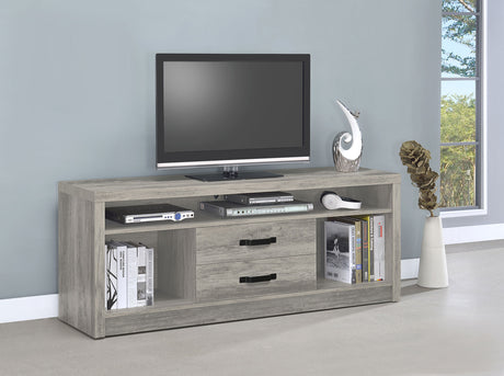 Burke 2-drawer Engineered Wood 59-inch TV Stand Grey Driftwood - Tampa Furniture Outlet
