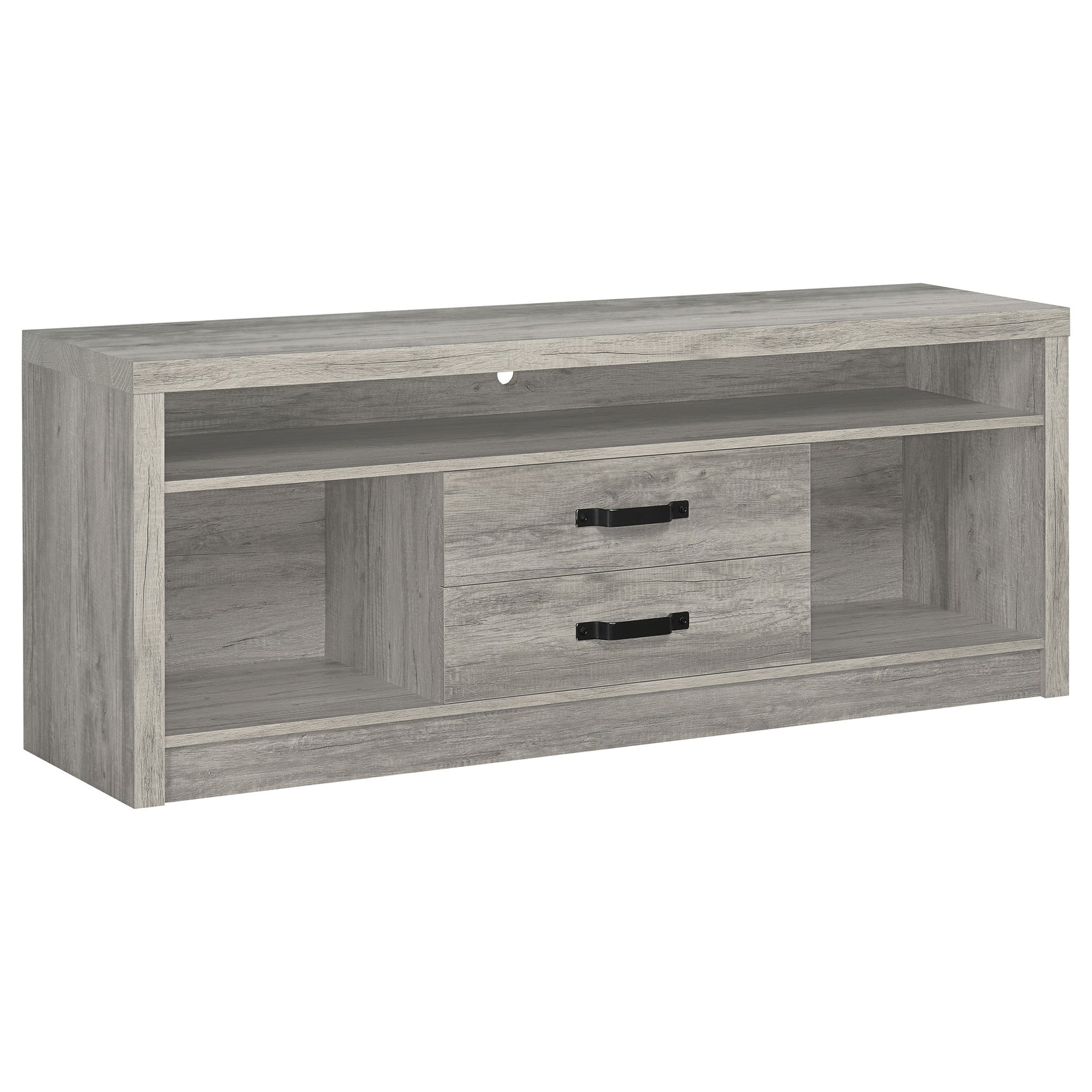 Tampa Furniture Outlet - Coaster - Burke 2-drawer Engineered Wood 59-inch TV Stand Grey Driftwood - 701024