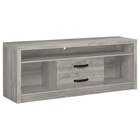 Tampa Furniture Outlet - Coaster - Burke 2-drawer Engineered Wood 59-inch TV Stand Grey Driftwood - 701024