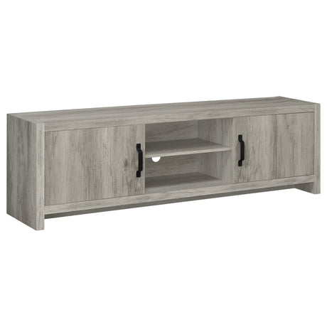 Tampa Furniture Outlet - Coaster - Burke 2-door Engineered Wood 71-inch TV Stand Grey Driftwood - 701025
