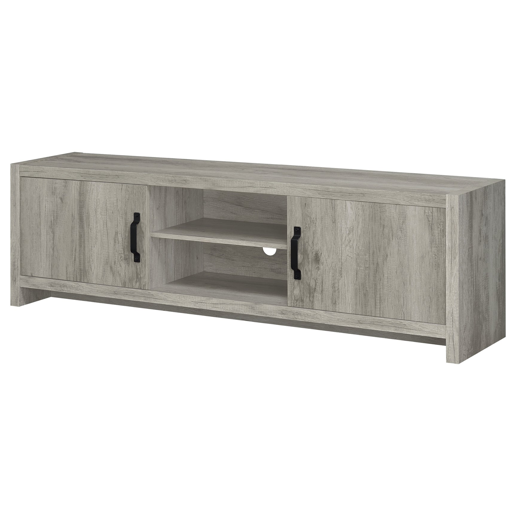 Burke 2-door Engineered Wood 71-inch TV Stand Grey Driftwood - Tampa Furniture Outlet