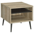 Tampa Furniture Outlet - Coaster - Welsh Square Engineered Wood Side End Table Distressed Pine - 701037