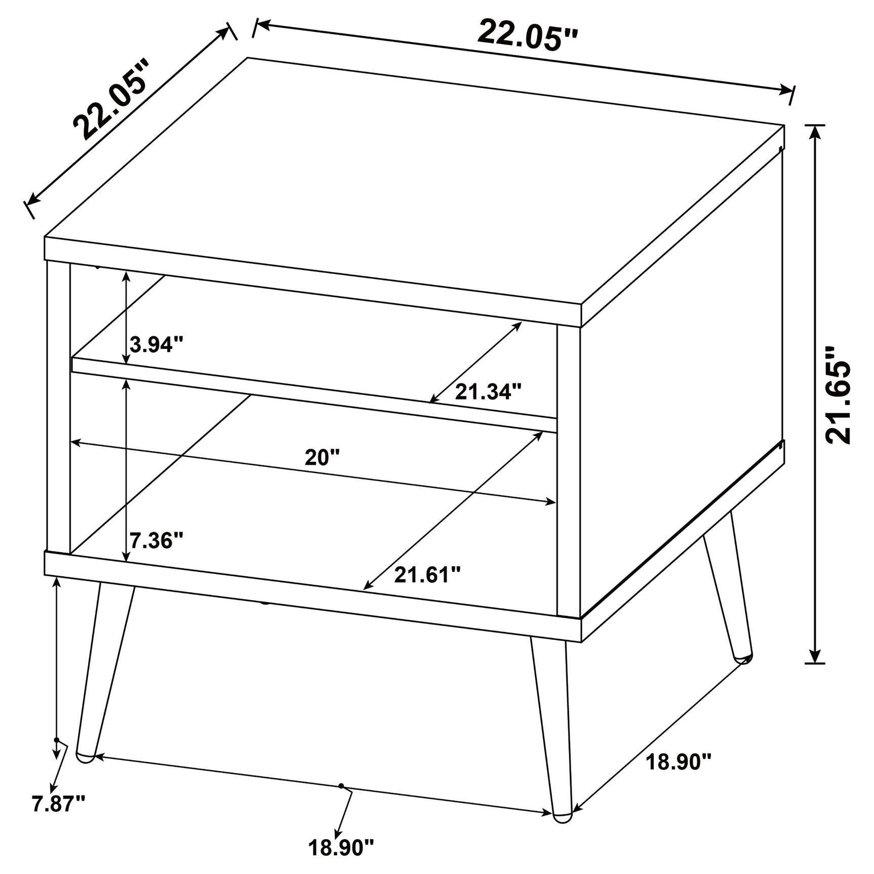 Welsh Square Engineered Wood Side End Table Distressed Pine - Tampa Furniture Outlet