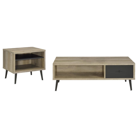 Welsh 2-piece Coffee and End Table Set Distressed Pine - Tampa Furniture Outlet