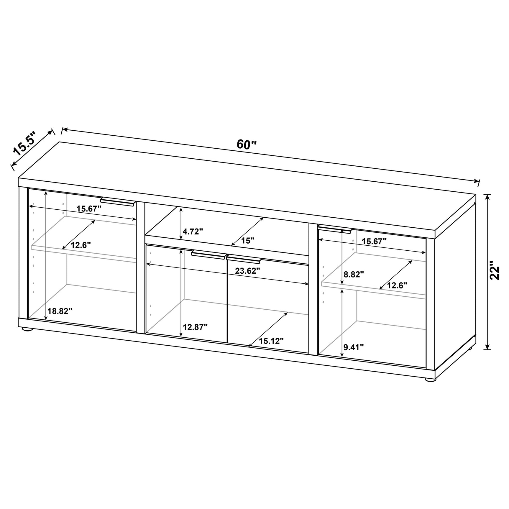 Tabby 3-piece 60-inch TV Entertainment Center Mango - Tampa Furniture Outlet