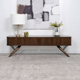 Valna Wood 71-inch TV Stand with Sliding Doors Walnut - Tampa Furniture Outlet