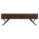 Valna Wood 71-inch TV Stand with Sliding Doors Walnut - Tampa Furniture Outlet