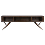 Valna Wood 71-inch TV Stand with Sliding Doors Walnut - Tampa Furniture Outlet