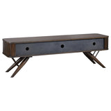 Valna Wood 71-inch TV Stand with Sliding Doors Walnut - Tampa Furniture Outlet