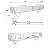 Valna Wood 71-inch TV Stand with Sliding Doors Walnut - Tampa Furniture Outlet
