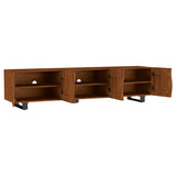 Trask 86-inch Wood TV Stand Media Console Mango Brown - Tampa Furniture Outlet