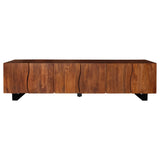 Trask 86-inch Wood TV Stand Media Console Mango Brown - Tampa Furniture Outlet