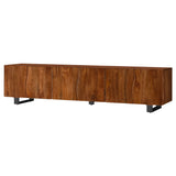 Trask 86-inch Wood TV Stand Media Console Mango Brown - Tampa Furniture Outlet
