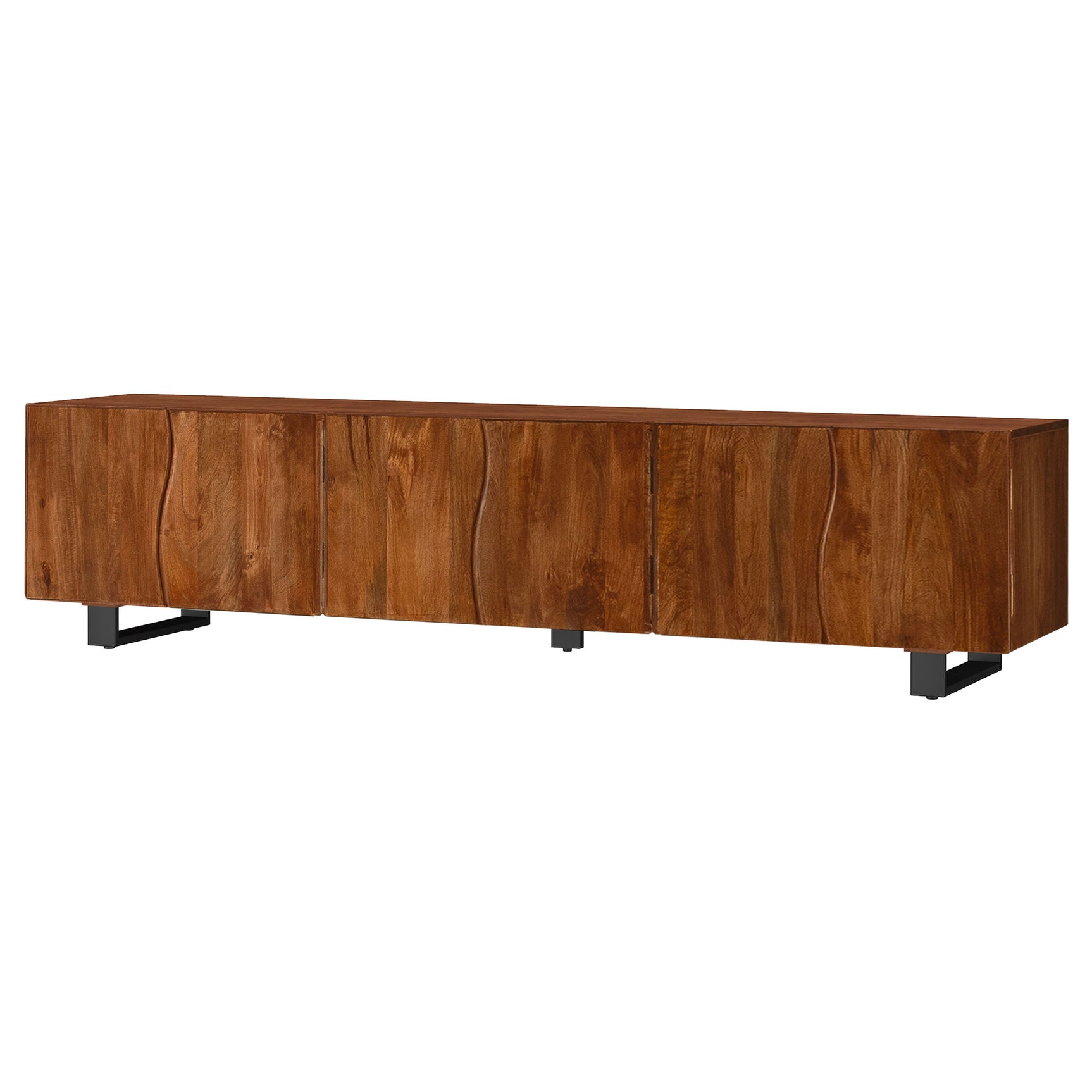 Trask 86-inch Wood TV Stand Media Console Mango Brown - Tampa Furniture Outlet