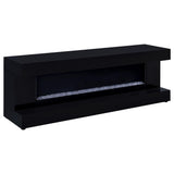 Tampa Furniture Outlet - Coaster - Mallory TV Stand Fireplace Console Bluetooth Speaker Black High Gloss - 701803