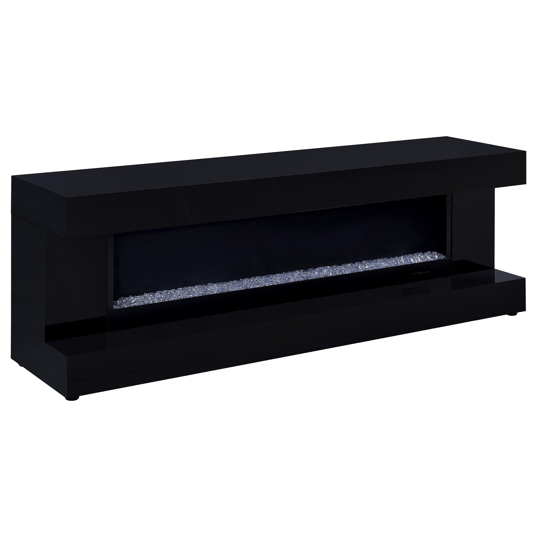 Tampa Furniture Outlet - Coaster - Mallory TV Stand Fireplace Console Bluetooth Speaker Black High Gloss - 701803