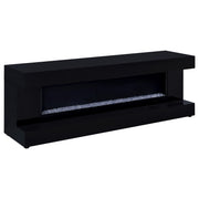 Tampa Furniture Outlet - Coaster - Mallory TV Stand Fireplace Console Bluetooth Speaker Black High Gloss - 701803
