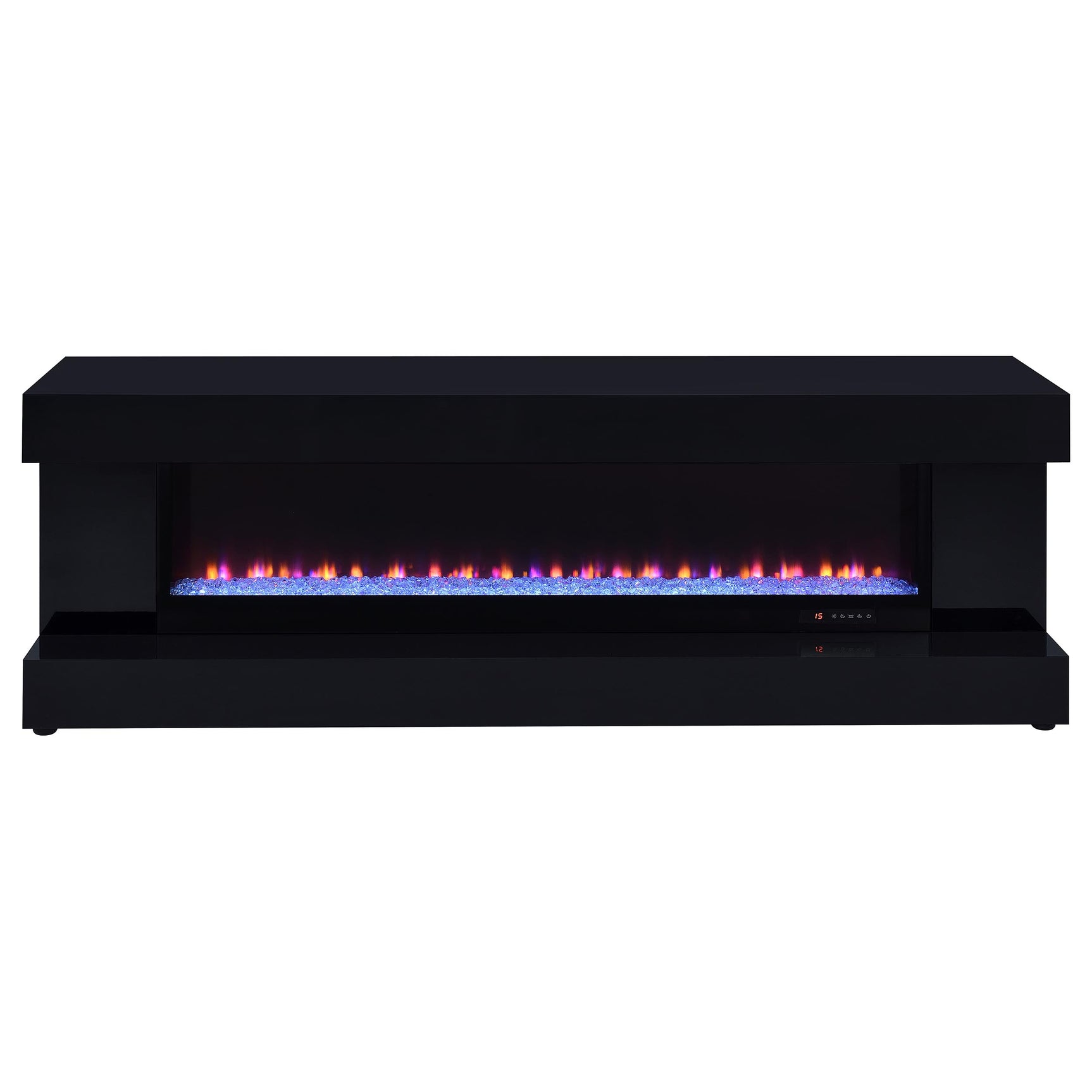 Mallory TV Stand Fireplace Console Bluetooth Speaker Black High Gloss