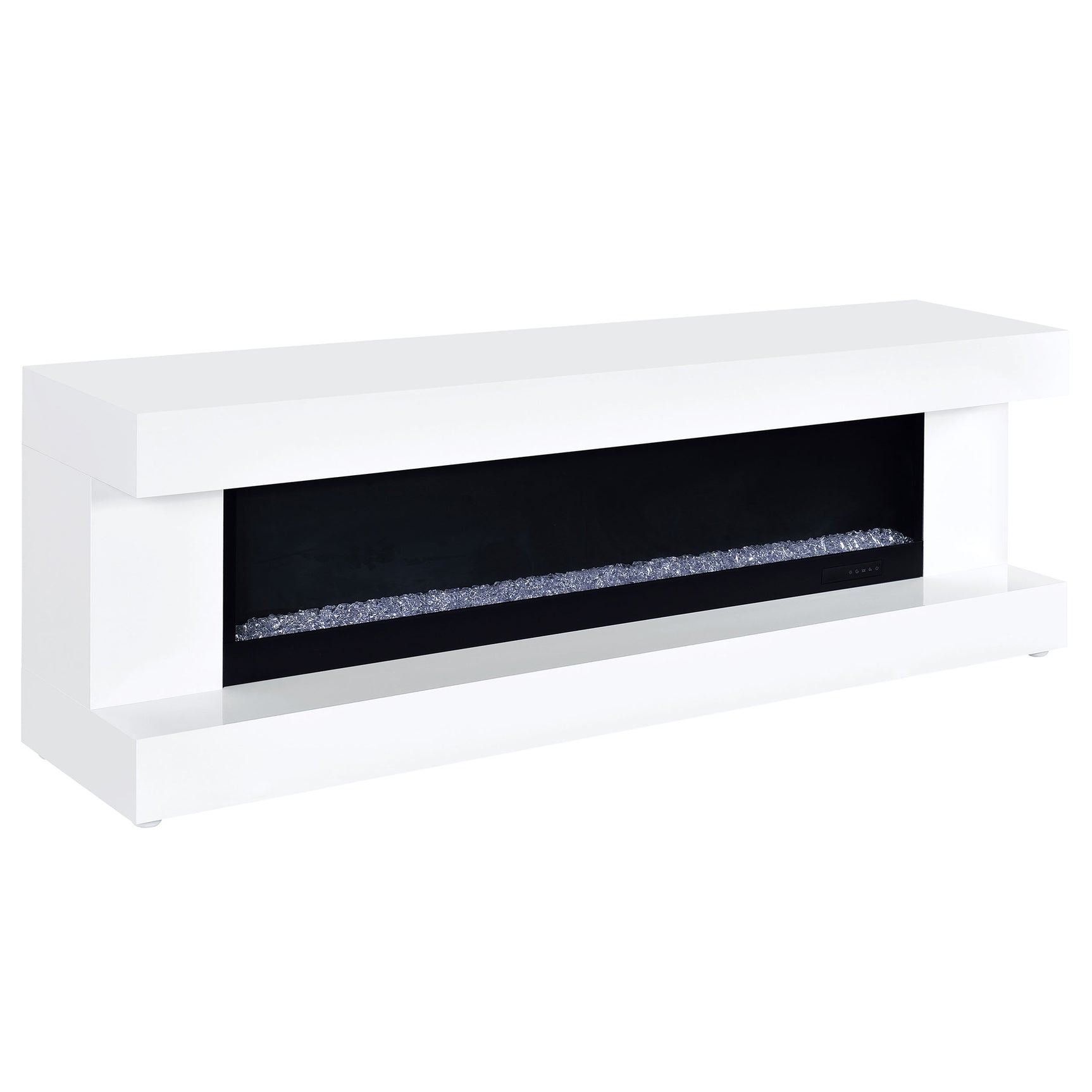 Tampa Furniture Outlet - Coaster - Mallory TV Stand Fireplace Console Bluetooth Speaker White High Gloss - 701813