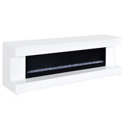 Tampa Furniture Outlet - Coaster - Mallory TV Stand Fireplace Console Bluetooth Speaker White High Gloss - 701813