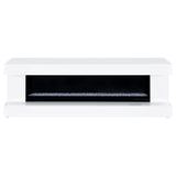 Mallory TV Stand Fireplace Console Bluetooth Speaker White High Gloss